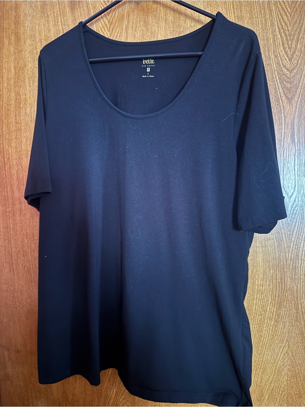 Belle by Kim Gravel Black Scoop Neck Short Sleeve Tee
